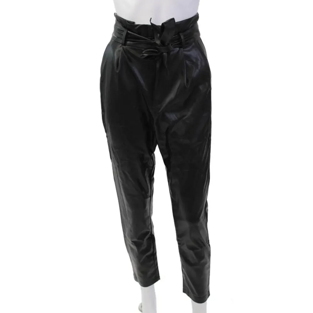 BB Dakota Steve Madden Womens Vegan Leather Belt High Rise Pants Black Size 2